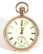 A 9ct Gold Smiths pocket watch, 50mm dial, manually wound movement. Hallmarks for 9ct gold are found