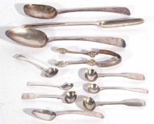 Mixed lot to include George III silver marrow scoop London 1819, makers mark for William Eley and