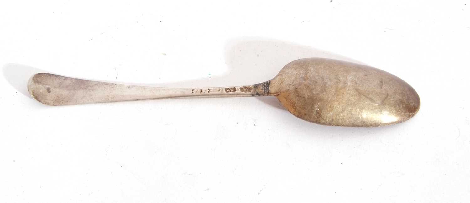 Base marked table spoon with bright cut decoration, makers mark and mark rubbed - Image 2 of 3