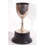 Victorian silver presentation trophy of goblet form engraved in "Folkestone Schools Athletic