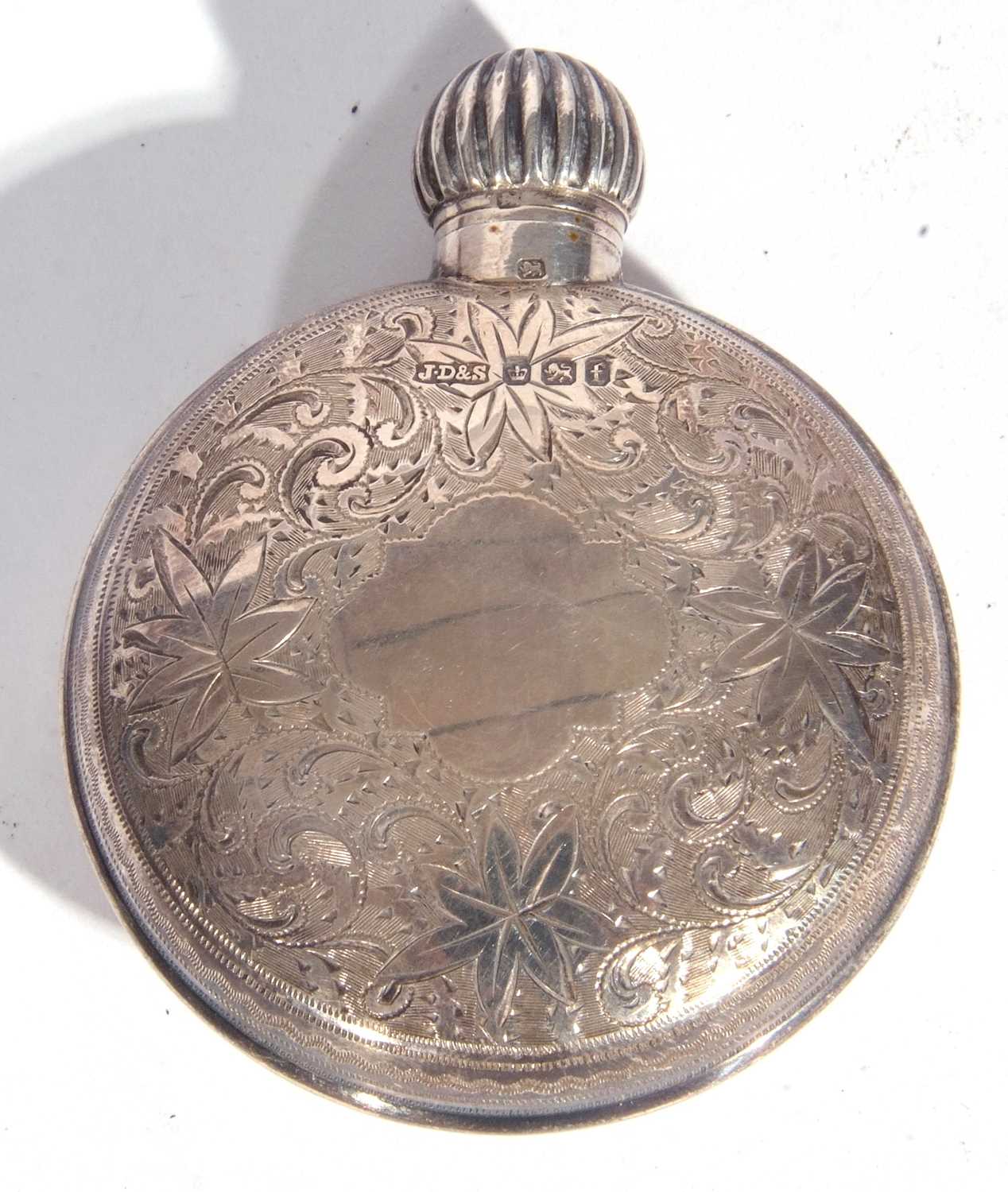 Victorian silver novelty scent bottle in the form of a pocket watch engraved both sides around two - Image 3 of 4