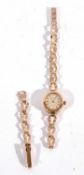 9 carat gold ladies Geneve wristwatch, hallmarks can be found on the side of the case and the buckle
