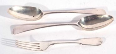 A pair of old English pattern tablespoons, London 1784, makers mark for George Smith (III)