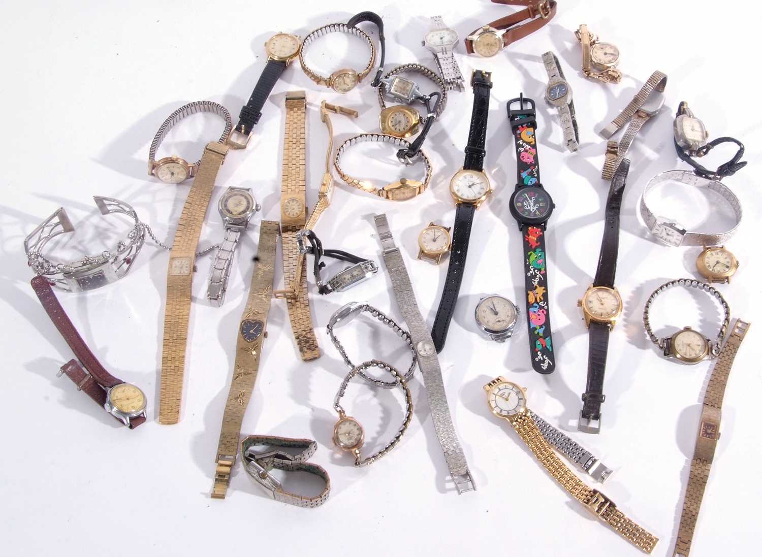 A mixed lot of various wrist watches including makes such as Accurist, Rotary and Ingersoll (a/f)