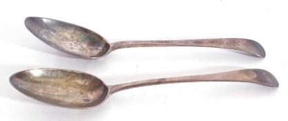 Two old English pattern Georgian silver table spoons, London 1809, makers mark for Richard