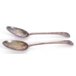 Two old English pattern Georgian silver table spoons, London 1809, makers mark for Richard