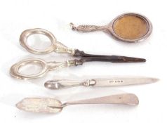 Mixed Lot to include a small silver paper knife Birmingham 1916, a pair of silver handled