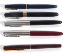 Mixed lot to include Parker Junior, Parker Paris, Watermans 515, together with two later Parker