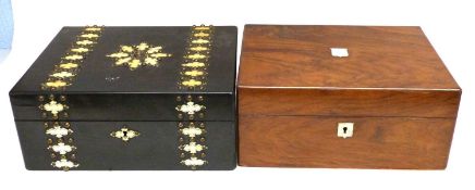Quantity of boxes some with mother of pearl inlay