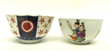 Worcester porcelain tea bowl decorated in polychrome with the Chinese family pattern together with a
