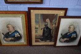 Three framed prints of Queen Victoria