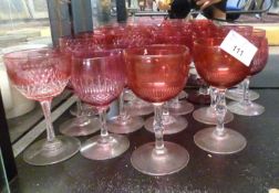 Quantity of cranberry glassware