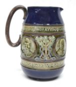 Royal Doulton jug commenorating coronation of Edward VII, 19 cm high
