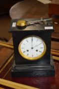 Victorain black slate cased mantle clock