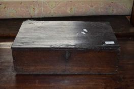 Small 18th Century oak Bible box of plain rectangular form, 48 cm wide