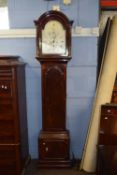 Henry Hopkins, Deptford, Georgian mahogany longcased clock with silvered dial with Roman and