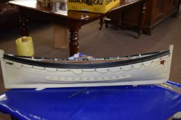 20th Century White Star Line model rowing boat together with a selection of various oars, boat 80 cm