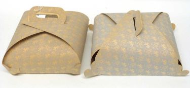 Two cardboard cake packages from the Coronation of the late Queen Elizabeth 1953, patent number