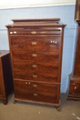 Late 19th Century Danish mahogany chest of seven drawers with brass handles, 100 cm wide