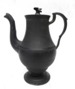 Jackfield type black pottery coffee pot, late 18th century