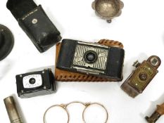 Mixed lot: To include Coronet Midget Camera, Coronet Cameo, Ensign Midget together with spectacle