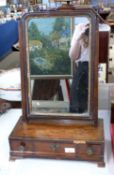19th century dressing table mirror with three drawer box below