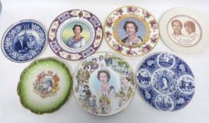 Collection of commemorative plates, royalty and military figures