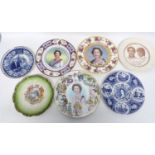 Collection of commemorative plates, royalty and military figures