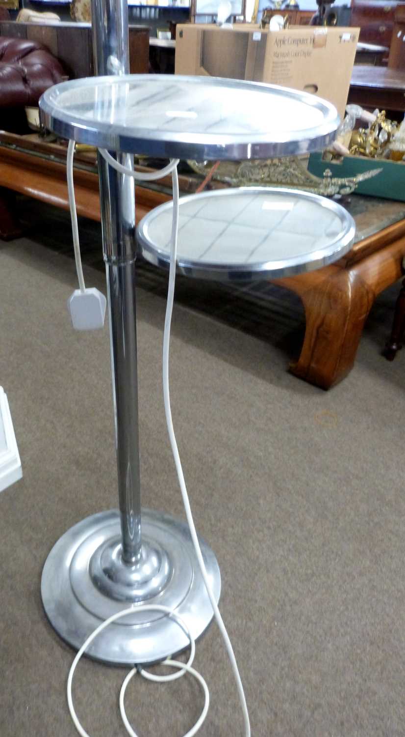 Unusual combination Art Deco standard lamp and table, the stem with two circular side sections - Image 4 of 6