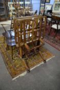 Victorian folding folio stand raised on a turned frame with four outswept legs, 102 cm high, 70 cm