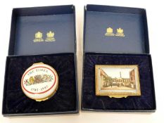 Halcyon Days patch box commemorating the 200th anniversary of The Times, together with a further