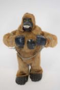 Louis Marx Toys (Japan) mechanical gorilla with clockwork motor and fur covering, 20cm high