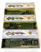 A collection of Dinky Supertoys 660 Tank Transporter die-cast vehicles in original boxes (3)