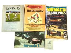Mixed lot of vintage board games and Subbuteo to include: - Subbuteo table cricket - Subbuteo
