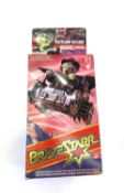 A vintage boxed 1986 BraveStarr outlaw Scuzz figurine by Mattel.Some age related wear to box /