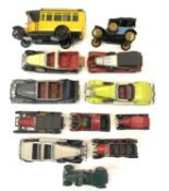 Assorted group of die-cast vintage / veteran cars including Corgi, Matchbox and others (12)
