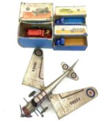 Mixed lot to include: - Clockwork tin plate aeroplane - Dinky Supertoys 531 Leyland Comet Lorry in