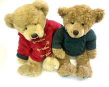 A pair of Harrods of Knightsbridge collectible teddy bears to include: - Harrods 1998 in green