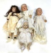 A mixed lot of baby dolls to include: - Armand Marseille bisque head doll, marked to neck 518/5.