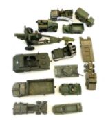 Mixed lot of Military Die-cast to include: - Dinky 343 Dodge Wagon - 80B Dinky Jeep Hotchkiss Willys