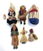 A mixed lot of small folk / traditional costume dolls from around the world to include: - Small