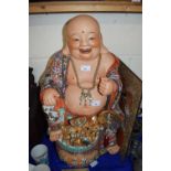 LARGE CERAMIC CHINESE BUDDHA 20TH CENTURY MANUFACTURE