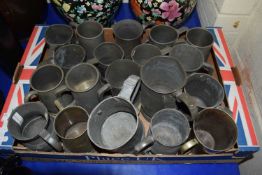 BOX OF VARIOUS ASSORTED PEWTER TANKARDS