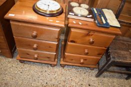 PAIR OF MODERN PINE BEDSIDE CABINETS