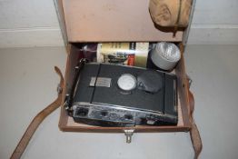 VINTAGE POLAROID LAND CAMERA MODEL 150 WITH BROWN CASE AND ACCESSORIES