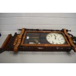 LATE 19TH CENTURY AMERICAN WALL CLOCK WITH ORNATELY INLAID CASE