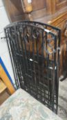 FOUR BLACK PAINTED IRON GRILL PANELS