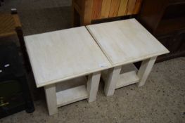 PAIR OF WHITE PAINTED COFFEE TABLES