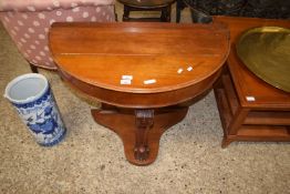 VICTORIAN DEMI LUNE HALL TABLE WITH HINGED TOP, 92 CM WIDE
