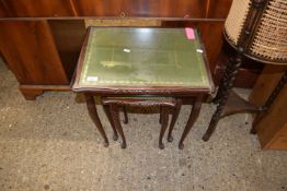 NEST OF THREE GLASS TOP TABLES